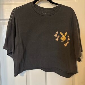 PLAYBOY Gray T-Shirt with White Logo